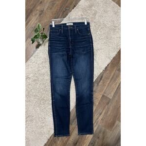 Madewell Size 27 Dark Wash Whiskered 10" High Riser Skinny Skinny Jeans